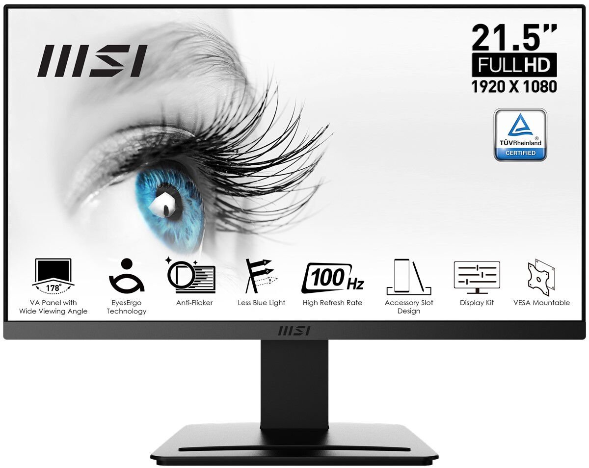 21.5 MSI PRO MP223 FHD 1MS 100HZ FLAT VA ADAPTIVE-SYNC