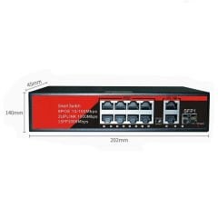 EZCOOL EZ-08PSF-SFP 8 PORT 8FE+2GE+1SFP GİGABİT POE SWİTCH 120W