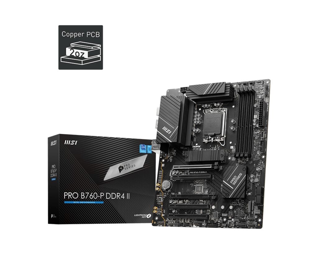 MSI PRO B760-P DDR4 II 5333(OC) PCI-E M.2 HDMI DP ATX 1700P