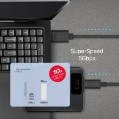 UNITEK USB3.0 TO USB-C ŞARJ 1.5MT (C14103BK-1.5M)