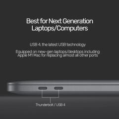 UNITEK USB4 THUNDERBOLT KABLO 0.8MT(C14100BK-0.8M)