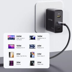 UNITEK TYPE-C HIZLI ŞARJ 2MT 240W (C14110GY-2M)