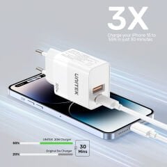 Unitek 20W Hızlı Şarj Adaptörü 1*USB-C (P1124ABK-EU)
